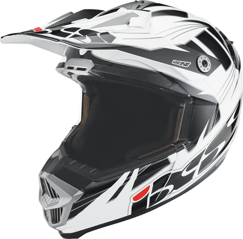IXS HX 178 FRAGMENT SCHWARZ-WEISS-SILBER casca enduro/cross